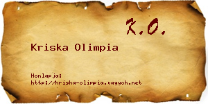 Kriska Olimpia névjegykártya